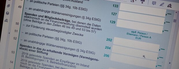 Mantelbogen Ausschnitt Spenden elektronisch